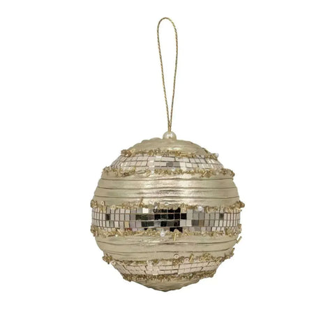 Bulk 12 Xmas Champagne Luxe Hanging Bauble 12cm In Australia - Darrahopens