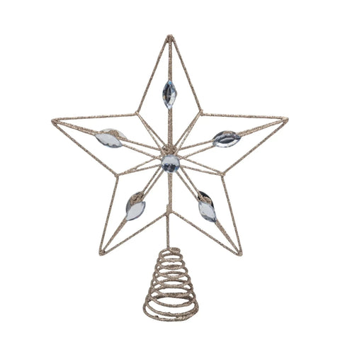 Bulk 12 Xmas Champagne Gold W Crystal Tree Top 20x23cm In Australia - Darrahopens