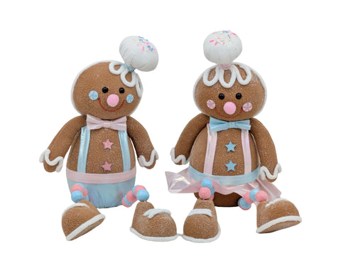 Bulk 6 Xmas Pastel Gingerbread Man W Dangling Legs 20x12x45cm 2asst In Australia - Darrahopens