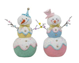 Bulk 4 Xmas Pastel Snowman 31x20x41cm 2 Asst