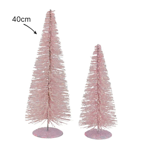 Bulk 12 Xmas Pink Iridescent Tree 15x40cm In Australia - Darrahopens