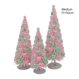 Bulk 4 Xmas Pink Iridescent Bauble Tree Med 17x50cm In Australia - Darrahopens