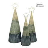 Bulk 4 Xmas Forest Green Paper Rope Tree Med 25x83cm In Australia - Darrahopens