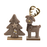 Xmas Fabric Tree & Reindeeer 17x5x21.5cm 12x5x25cm 2 Asst In Australia - Darrahopens
