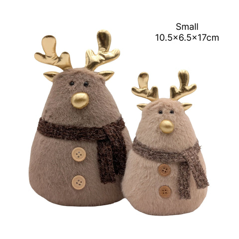 Xmas Fabric Reindeer Deco Sml 10.5x6.5x17cm In Australia - Darrahopens