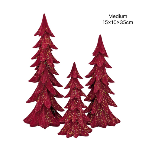Bulk 6 Xmas Polyresin Tree Med 15x10x35cm In Australia - Darrahopens