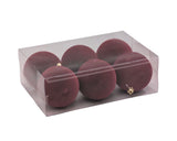 Bulk 8 Xmas Burgundy Velvet Ornament pk6 d8cm In Australia - Darrahopens