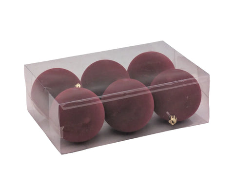 Bulk 8 Xmas Burgundy Velvet Ornament pk6 d8cm In Australia - Darrahopens