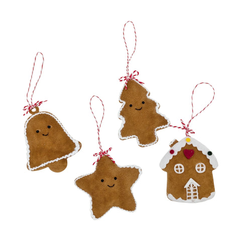 Bulk 24 Xmas Hanging Gingerbread W Dangling Legs 16cm 4 Asst In Australia - Darrahopens
