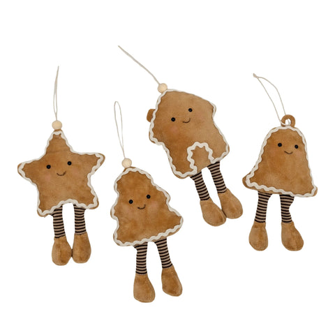 Bulk 24 Xmas Hanging Gingerbread W Dangling Legs 16cm 4 Asst In Australia - Darrahopens