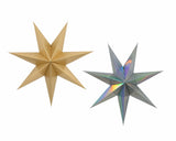 Bulk 24 Xmas Folded Paper Metallic Star 40cm 2 Asst In Australia - Darrahopens