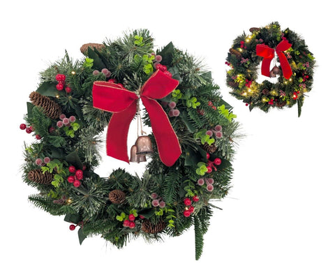 Bulk 3 Xmas Led Light Up Wreath 45cm In Australia - Darrahopens