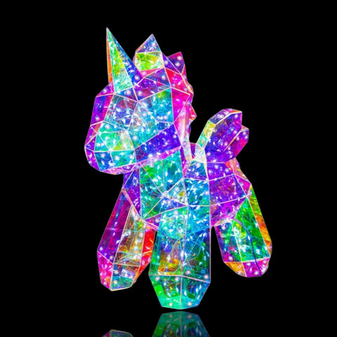 Bulk 4 Led Iridescent Unicorn 25.3x15.4x30cm In Australia - Darrahopens