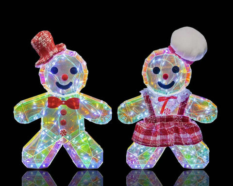 Bulk 6 Led Xmas Iridescent Gingerbread 25x6.6x33.9cm 2 Asst In Australia - Darrahopens