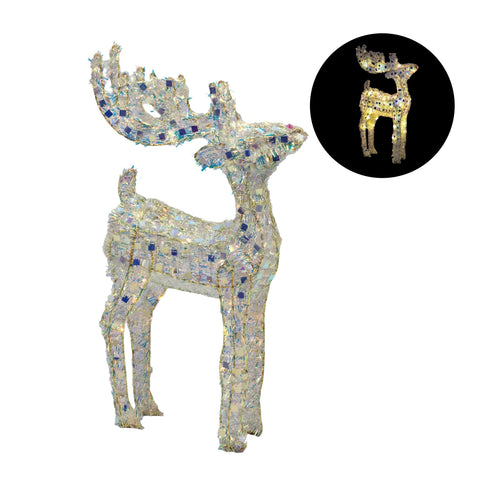 Bulk 4 Xmas Led Iridescent Tinsel Reindeer 40cm 35led In Australia - Darrahopens