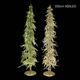 Bulk 2 Xmas Led Metallic Tinsel Tree 100cm 400led 2 Asst In Australia - Darrahopens