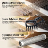 ASMOKE Essential Smart Portable Wood Pellet Grill & 3pc BBQ Tool Set & 5lb Applewood Pellets