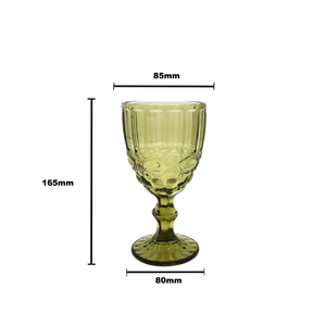 Faubourg Embossed Wine Glass - 310ml Green