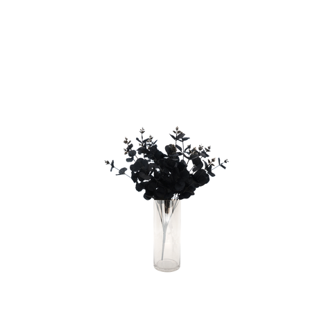 Faux Nordic Black Eucalyptus Leaf Stem