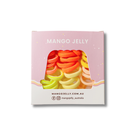 MANGO JELLY Metal Free Hair Ties (3cm) - CITRUS 36P - One Pack