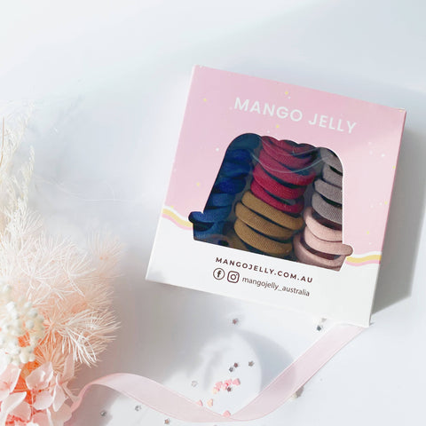 MANGO JELLY Metal Free Hair Ties (3cm) - EarthTone 36P - One Pack