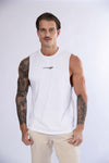 HARD HITTERS MEN'S CREW COTTON TANK WHITE LARGE