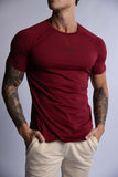 HARD HITTERS RAGLAN CREW TEE BURGUNDY LARGE