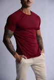 HARD HITTERS RAGLAN CREW TEE BURGUNDY LARGE