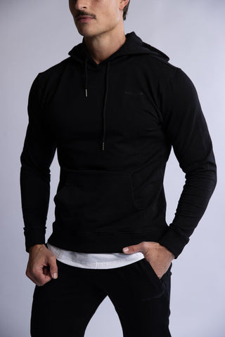 HARD HITTERS SLIM FIT TERRY HOODIE BLACK LARGE