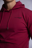 HARD HITTERS SLIM FIT TERRY HOODIE BURGUNDY X-LARGE