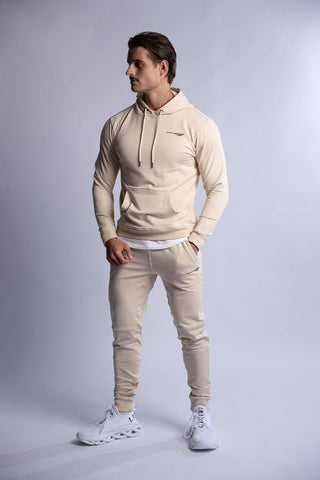 SLIM FIT TERRY JOGGERS BEIGE LARGE