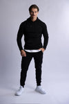 SLIM FIT TERRY JOGGERS BLACK SMALL