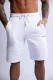 HARD HITTERS SLIM FIT TERRY SHORTS WHITE LARGE