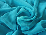 2 Long drop Sheer Voile Curtains 592cm x 270cm Drop+Hooks Pinch Pleat Lake Blue