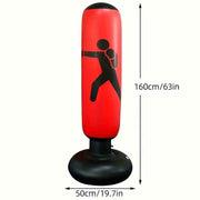 1Pc Inflatable Fitness Boxing Bag Stand - Durable Martial Arts Training Aid(Red) In Australia - Darrahopens