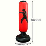 1Pc Inflatable Fitness Boxing Bag Stand - Durable Martial Arts Training Aid(Red) In Australia - Darrahopens