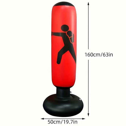 1Pc Inflatable Fitness Boxing Bag Stand - Durable Martial Arts Training Aid(Red) In Australia - Darrahopens
