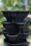 Single 3 Tier Large Verandah Planter - Charcoal