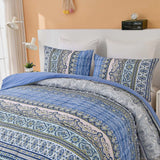 Blue Nordic Stripe Haven Comforter Quilted Doona Set