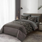 Charcoal Geometric Luxe Comforter Quilted Doona Set