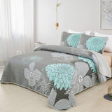 Luxurious Soft matty floral 3 Pc Bedspread & Pillow Cover Set