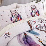 Radiant dreamcatcher white cultural 3 Pc Bedspread & Pillow Cover Set