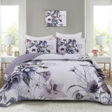 Romantic Wildflower Soft Cozy 3 Pc Bedspread & Pillow Cover Set