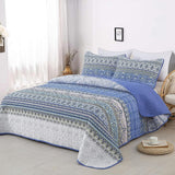 Blue teak Sunrise Floral Lightweight 3 Pc Bedspread & Pillow Cover Set