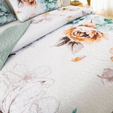 Rustic Farmhouse Chic floral Cozy 3 Pc Bedspread & Pillow Cover Set