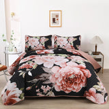 Botanical Evergreen Floral Cozy 3 Pc Bedspread & Pillow Cover Set