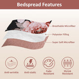 Botanical Evergreen Floral Cozy 3 Pc Bedspread & Pillow Cover Set