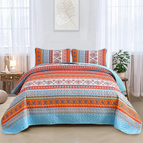 Serene boho peony Plush 3 Pc Bedspread & Pillow Cover Set