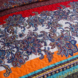 Rusty Boho floral Chic 3 Pc Bedspread & Pillow Cover Set