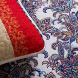 Rusty Boho floral Chic 3 Pc Bedspread & Pillow Cover Set